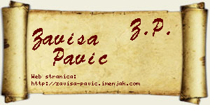 Zaviša Pavić vizit kartica